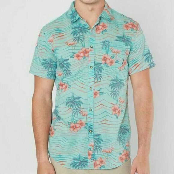 Billabong Men’s Sundays X Floral Short Sleeves Button Down Shirt, Size XL - Picture 1 of 11